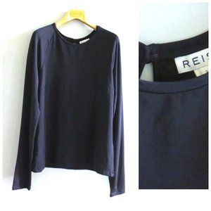 REISS WOMEN TOP BLOUSE VISCOSE BLACK Sz-S